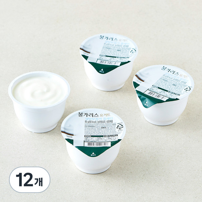 남양유업 불가리스 요거트 설탕무첨가 플레인, 85g, 12개