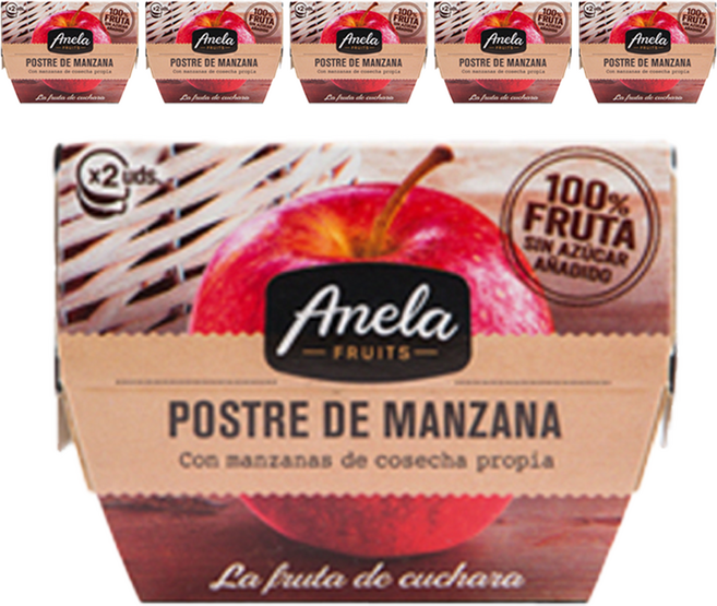 아넬라 생과일 프리미엄 디저트 과일퓨레 2p, 사과, 200g, 6개