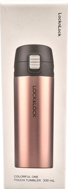 LocknLock 樂扣樂扣 繽紛彈跳蓋馬克杯 GPIK 8, 粉紅色 + 黑色, 1個
