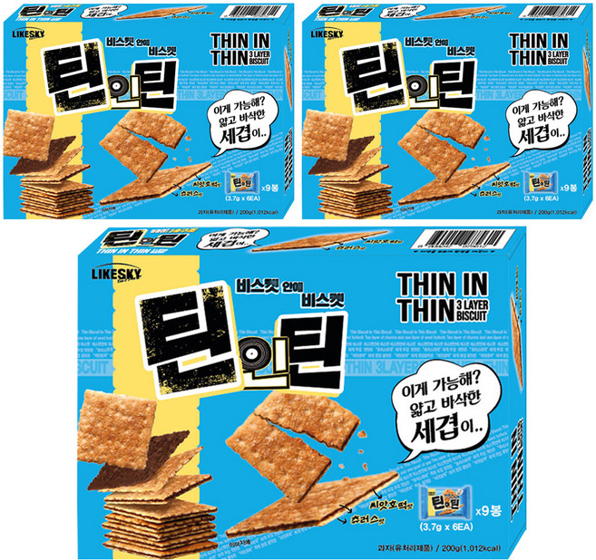 틴인틴 비스켓, 200g, 3개