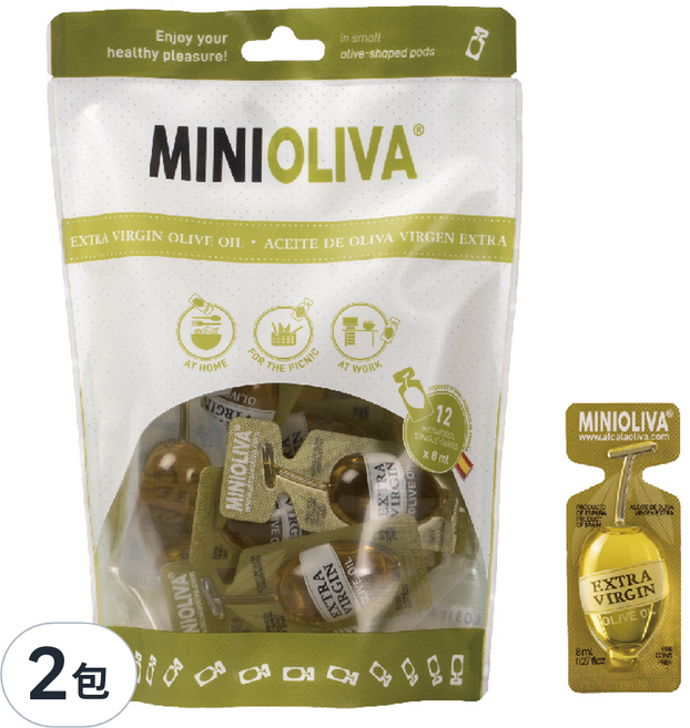 MINIOLIVA 特級初榨橄欖油隨身包 12入, 96ml, 2包