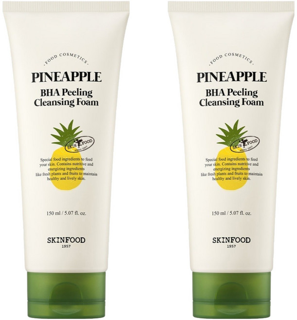 SKINFOOD 鳳梨BHA去角質洗面乳, 150ml, 2條