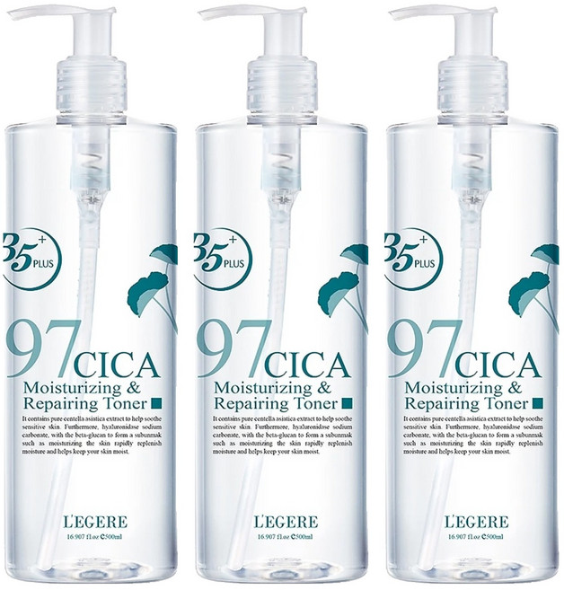 L'EGERE 97植萃積雪草特潤修護精華露, 500ml, 3瓶