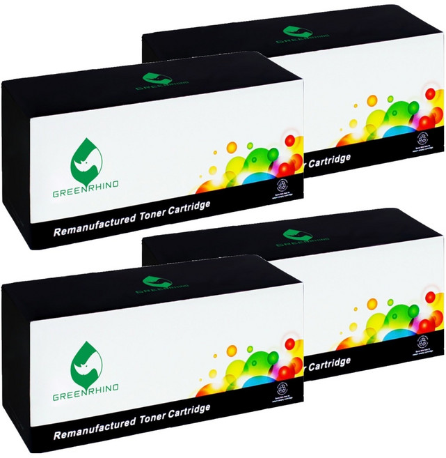 GREENRHINO 綠犀牛 HP CF410X/CF411X/CF412X/CF413X 410X 兼容環保碳粉匣 高容量 M377dw/M452dn適用, 4個, 黑色 + 紅色 + 黃色 + 藍色