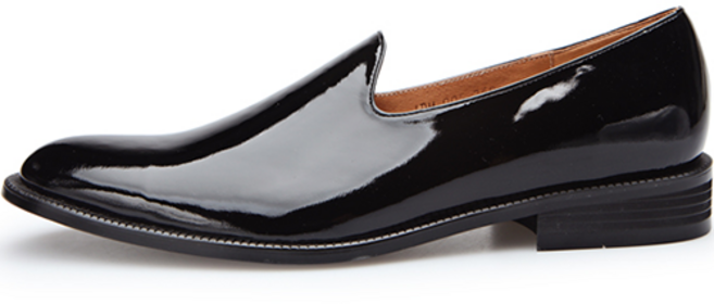 VONIN 남성용 소가죽 에나멜 크링크 페이던트 플레인 벨지안 로퍼