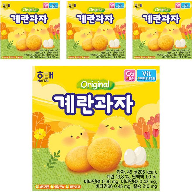 해태제과 계란 과자, 45g, 4개