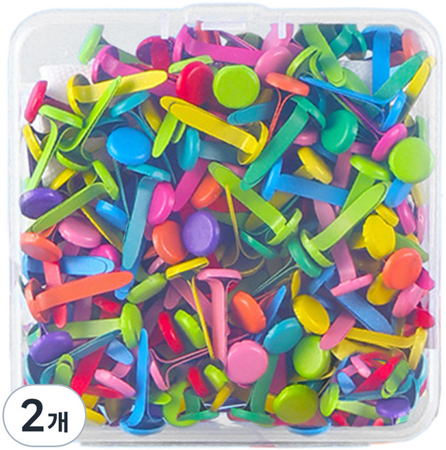 KHOHIMO 安全別針收納盒 彩虹 4W179, 200入, 2個, Assorted Colors