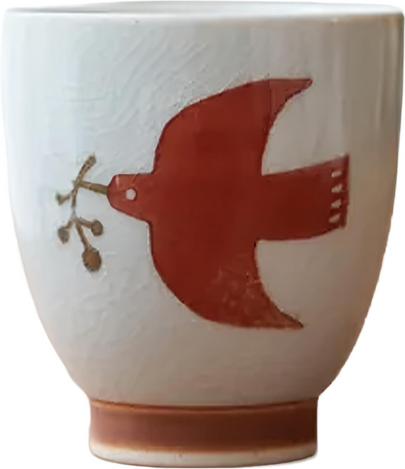 日本 波佐見燒 Kukka lokki 海鷗 茶杯 湯吞 190ml, 紅色, 1個