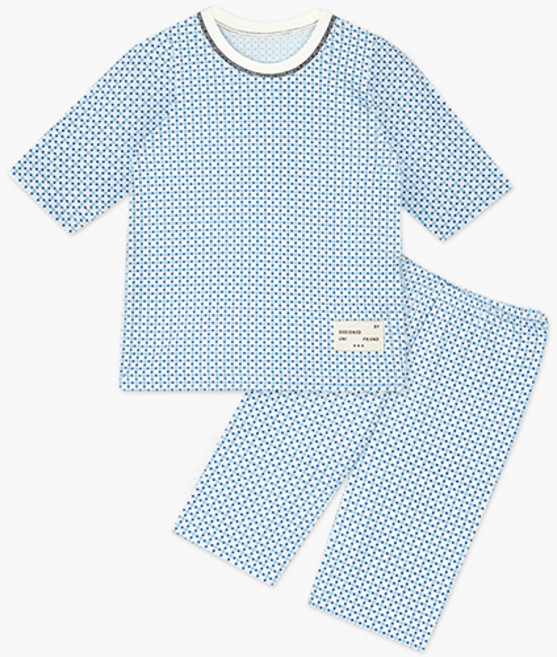 unifriend 兒童素色有機棉七分家居服套裝