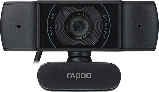RAPOO 雷柏 網路視訊攝影機 720P 超廣角降噪, 黑色, C200