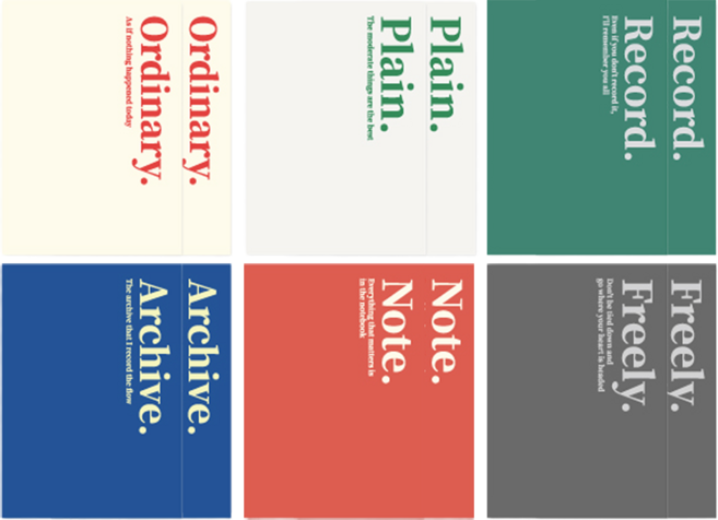 모노라이크 그리드 테마 미니노트 6종 세트, 혼합색상, 2세트