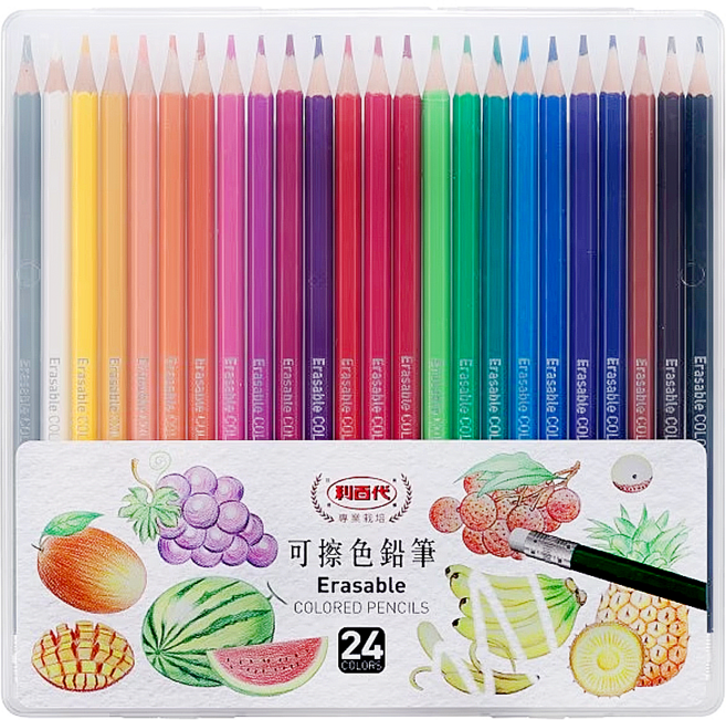 LIBERTY 利百代 可擦色鉛筆, 24色, 1盒