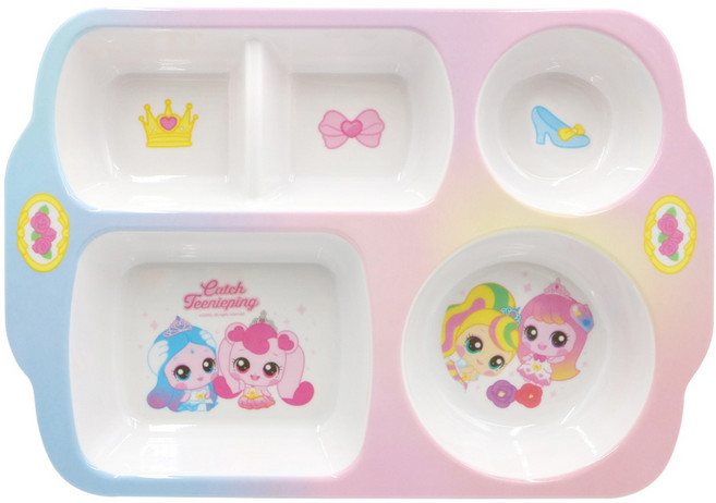 르번 프린세스 캐치티니핑 겹쳐지는 멜라민 식판 5구, 혼합색상, 1개, 단품