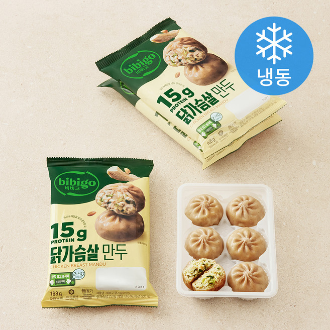비비고 닭가슴살 만두 (냉동), 168g, 4개