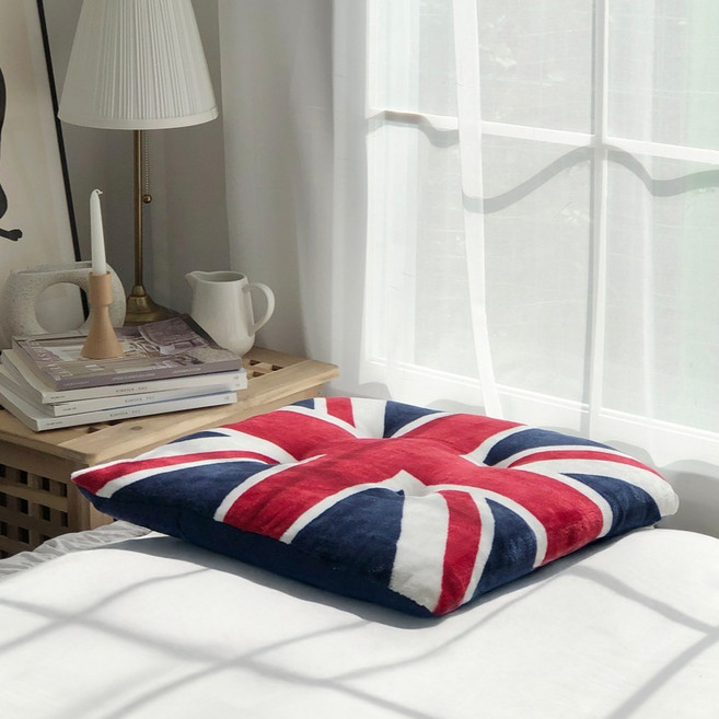 한스갤러리 유니언잭 극세사 사각 방석