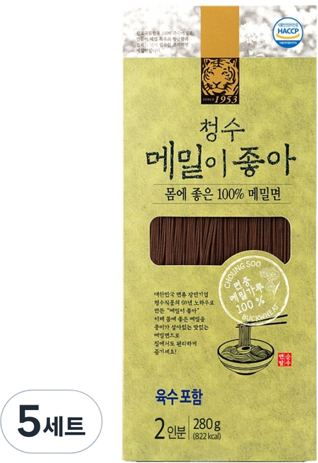 청수식품 청수 메밀이좋아 + 육수 세트 2인분, 280g, 5세트
