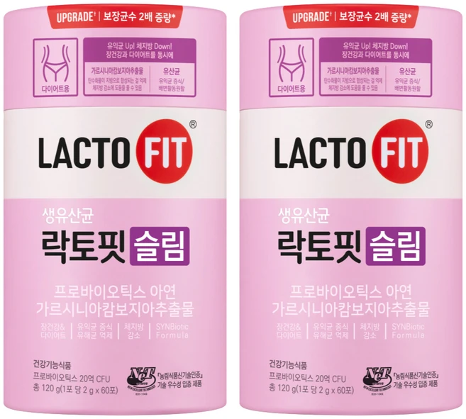 락토핏 슬림 유산균, 120g, 2개 - 쿠팡