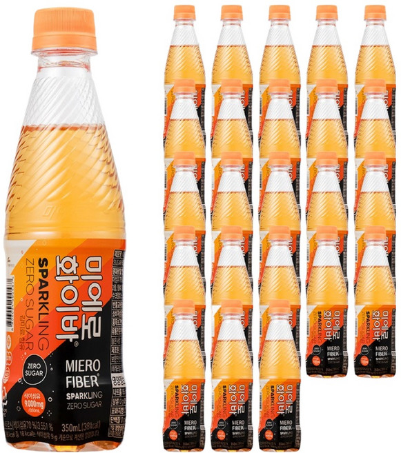 미에로화이바 스파클링 제로 탄산음료, 350ml, 24개