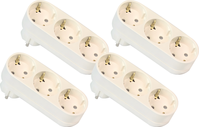 써보니 I자형 멀티탭 3구, 혼합색상, 4개