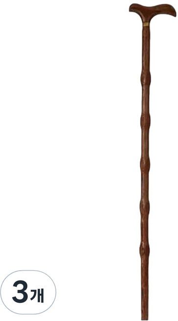 위시플릭 미끄럼방지 우드 지팡이, 다크브라운, 3개