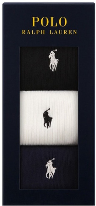 폴로랄프로렌 여성용 솔리드립 양말 3종 선물세트