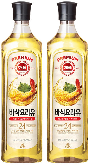 해표 바삭 요리유, 2개, 900ml