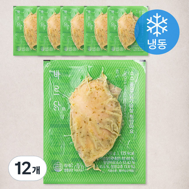 바르닭 소스 품은 닭가슴살 청양마요 (냉동), 100g, 1개입, 12개