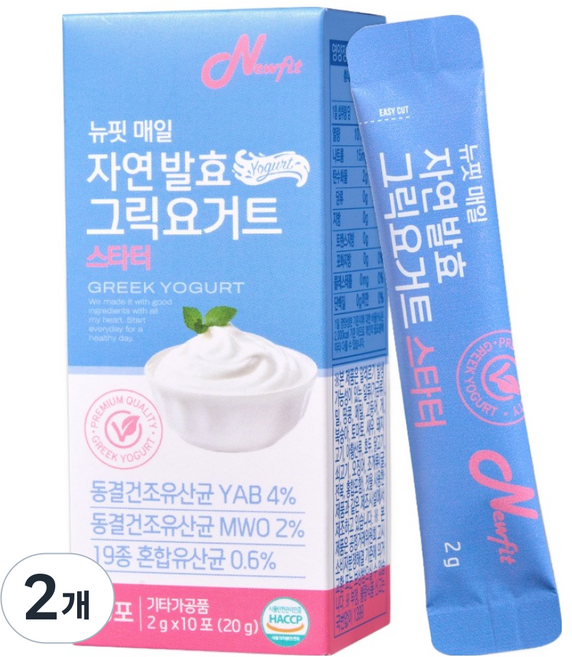 뉴핏 매일 자연 발효 그릭요거트 스타터 유산균, 2g, 10개입, 2개