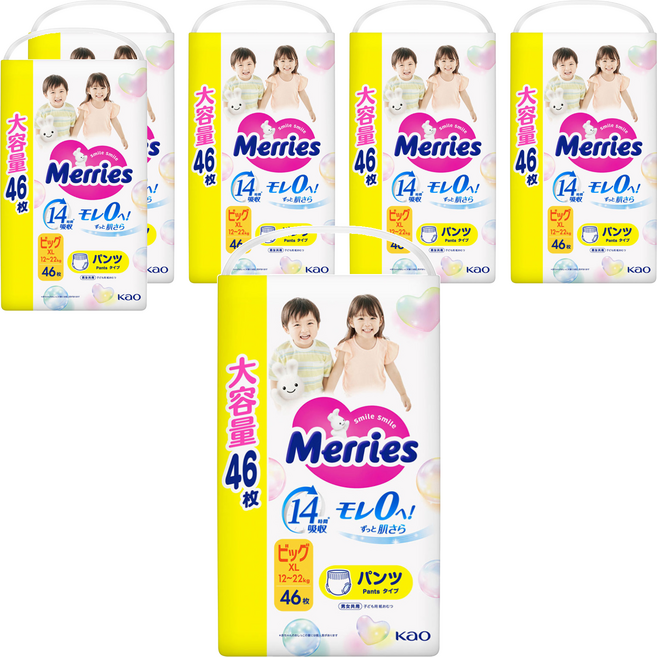Merries 妙而舒 嬰幼兒褲型紙尿褲 12~22kg, 276片, XL