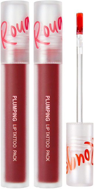 카트린 맥스클리닉 루즈스타 플럼핑 립 타투 팩, 클래식레드, 2개