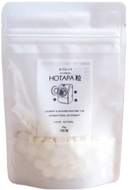 HOTAPA 天然貝殼粉洗衣槽去污清潔錠 100顆, 45g, 1包