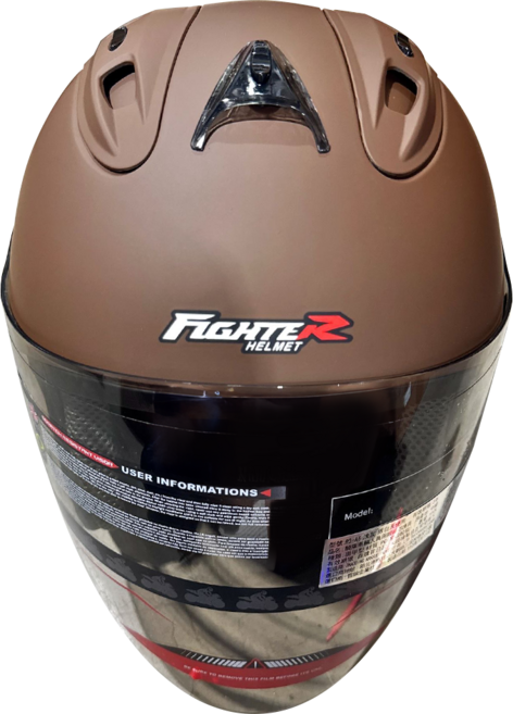 普通型露臉式騎乘機車用防護頭盔 含一層護目鏡 R3A6 1350g, 消光咖啡色