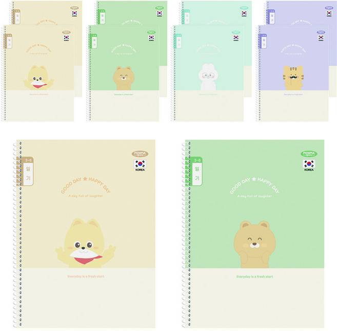 펜피아 1000 초등 스프링노트 3-6일기, 랜덤발송, 10개