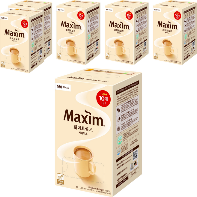 맥심 화이트골드 커피믹스, 11.7g, 160개입, 6개