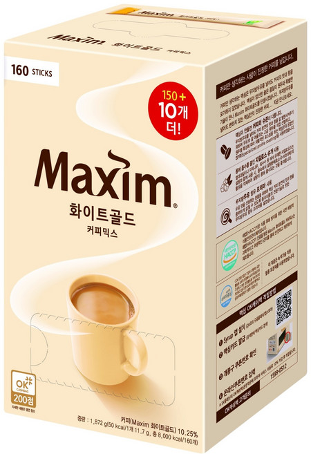 맥심 화이트골드 커피믹스, 11.7g, 160개입, 1개