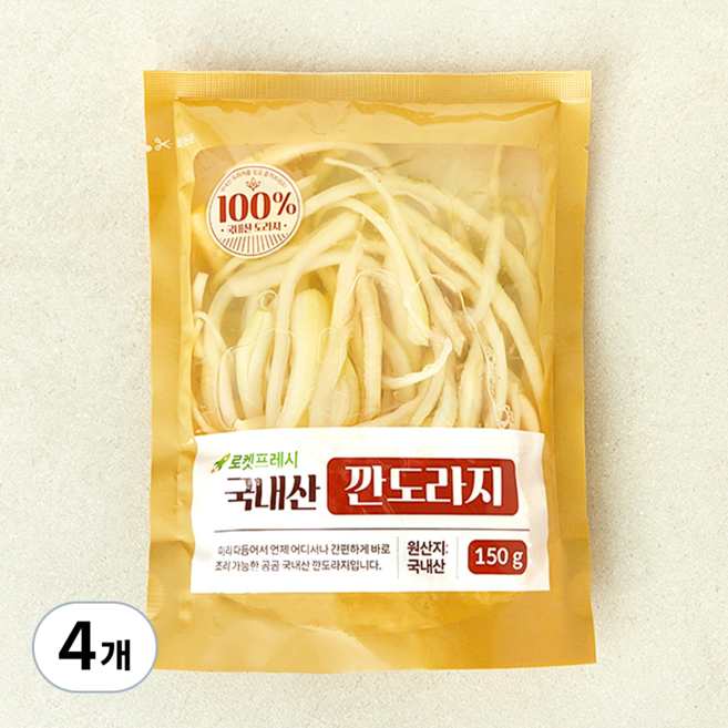 국내산 깐도라지, 150g, 4개