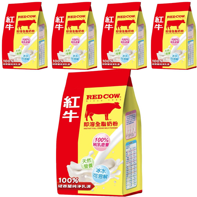 RED COW 紅牛 即溶全脂奶粉, 500g, 5包