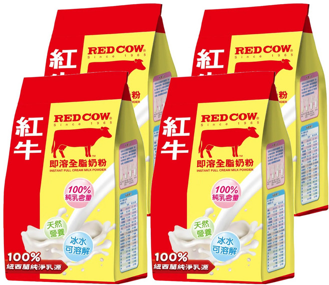 RED COW 紅牛 即溶全脂奶粉, 500g, 4包
