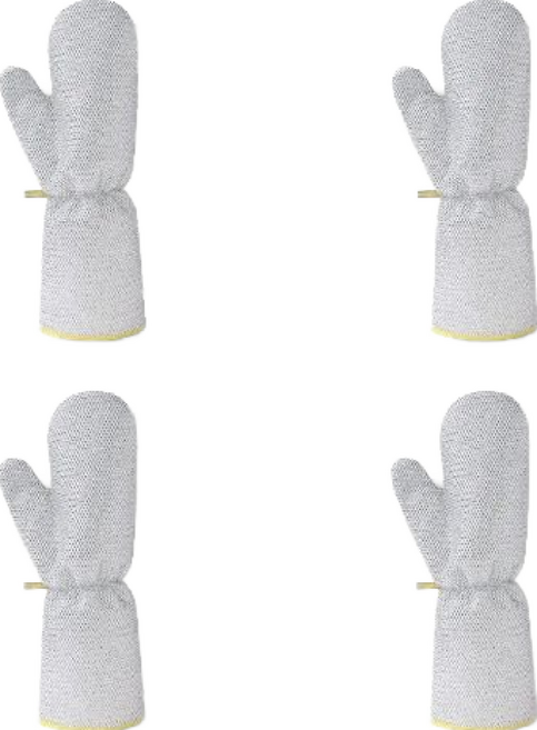 Tovbi 菜瓜布一體成型清潔橡膠手套 洗碗浴室多用途, 銀色, 4個