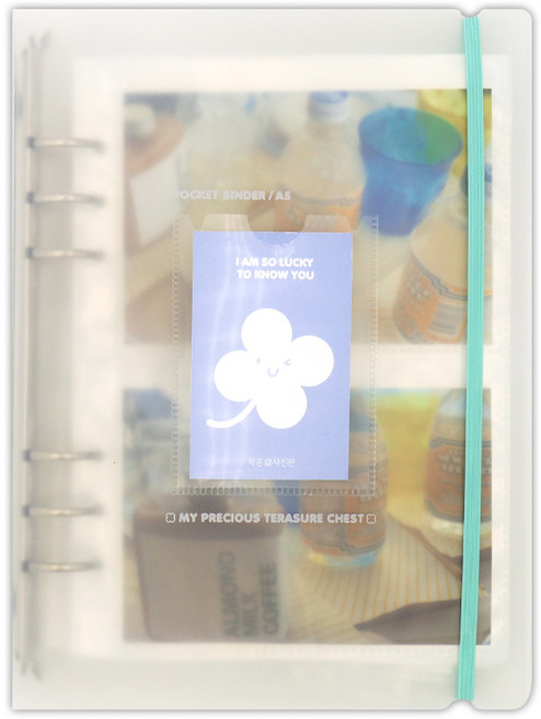 비팬시 A5 데코 포카 바인더 앨범 + 스티커 2포켓, 혼합색상, 1세트