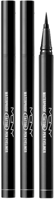 맥퀸뉴욕 워터프루프 타투 펜 아이라이너 0.5g, 딥블랙, 2개