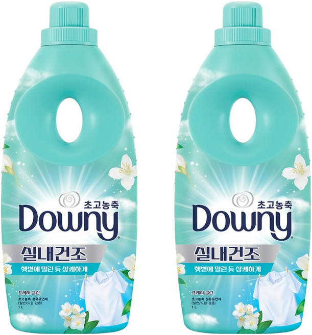 다우니 실내건조 프레시클린 초고농축 섬유유연제 본품, 1L, 2개
