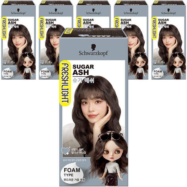 FRESHLIGHT 富麗絲 FRESHLIGHT泡泡染髮劑, Sugar Ash, 6盒