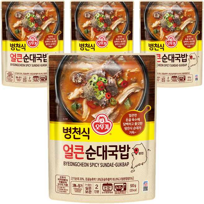 오뚜기 병천식 얼큰 순대국밥, 500g, 4개