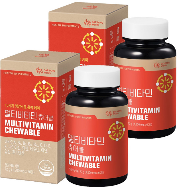 대상웰라이프 멀티비타민 츄어블, 60정, 2개