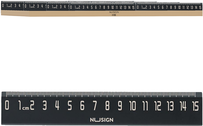 NUSIGN 紐賽 ABS 15公分刻度尺, 黑色, 8個