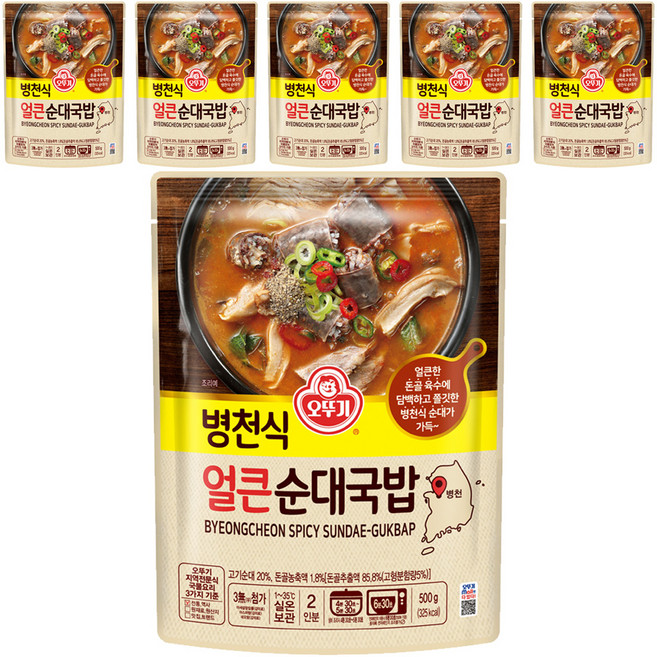 오뚜기 병천식 얼큰 순대국밥, 500g, 6개