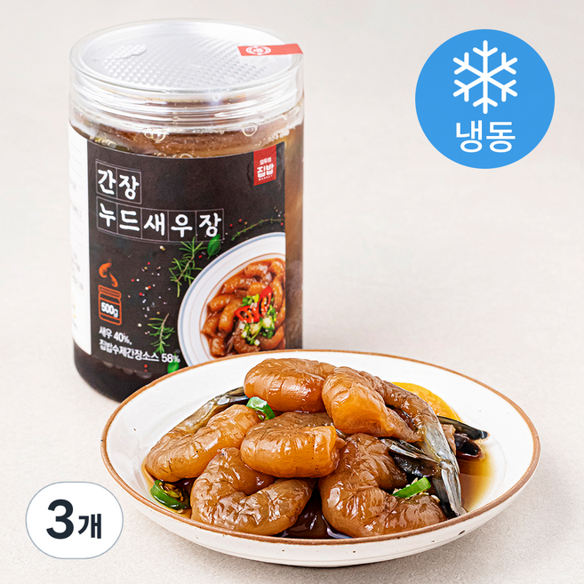 모두의 집밥 간장 누드새우장, 3개, 500g