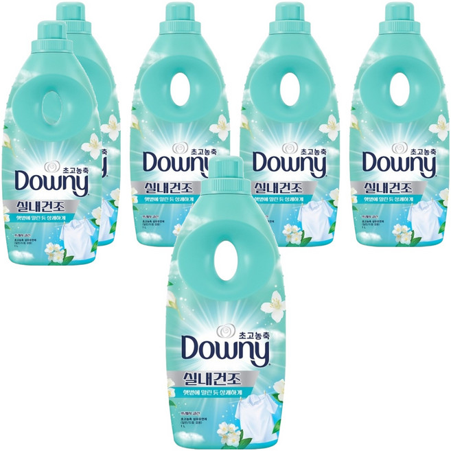 다우니 실내건조 프레시클린 초고농축 섬유유연제 본품, 1L, 6개
