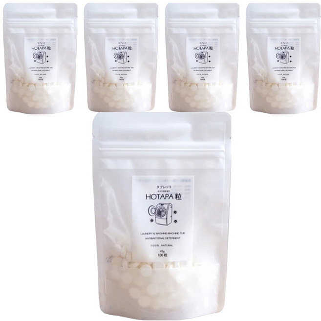 HOTAPA 天然貝殼粉洗衣槽去污清潔錠 100顆, 45g, 5包
